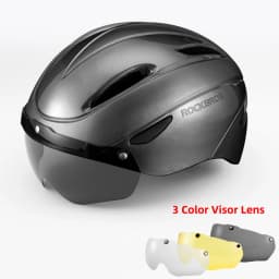ROCKBROS Bike Goggle Helmet Men EPS Integrally-molded Breathable Cycling Visor Lens Helmets MTB Road Safe Bike Helmet