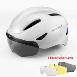 ROCKBROS Bike Goggle Helmet Men EPS Integrally-molded Breathable Cycling Visor Lens Helmets MTB Road Safe Bike Helmet