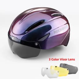 ROCKBROS Bike Goggle Helmet Men EPS Integrally-molded Breathable Cycling Visor Lens Helmets MTB Road Safe Bike Helmet
