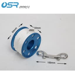 50m Scuba Diving Spool Finger Reel with Stainless Steel Bolt Snap Hook SMB Equipment