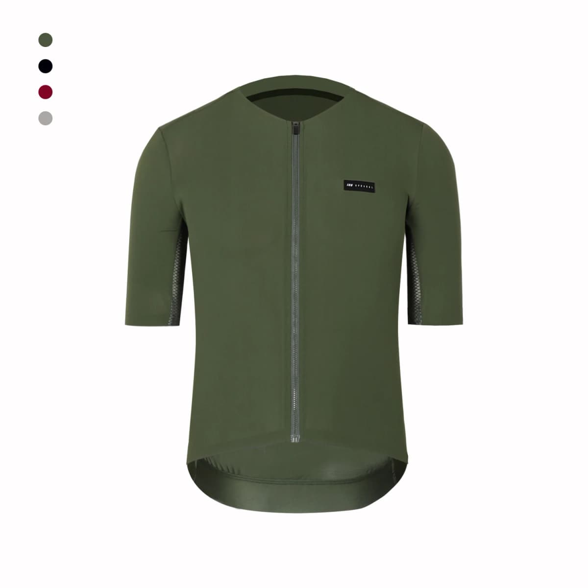 SPEXCEL 2021 New Coldback Fabric UPF 50+ Pro Aero Short sleeve cycling Jerseys Seamless No collar design zipper pocket green