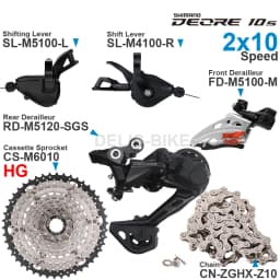 SHIMANO DEORE M4100 M5100 2x10 Speed Groupset Shifters Front/Rear Derailleur and SUGEK Cassette Z10 Chain Original parts