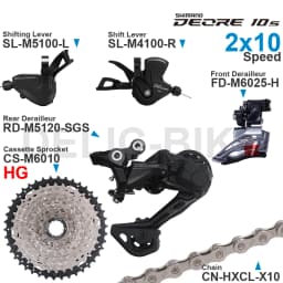 SHIMANO DEORE M4100 M5100 2x10 Speed Groupset Shifters Front/Rear Derailleur and SUGEK Cassette Z10 Chain Original parts