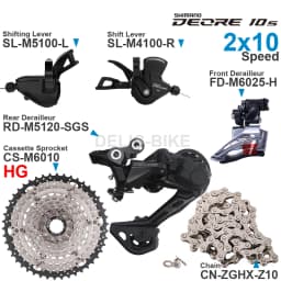 SHIMANO DEORE M4100 M5100 2x10 Speed Groupset Shifters Front/Rear Derailleur and SUGEK Cassette Z10 Chain Original parts
