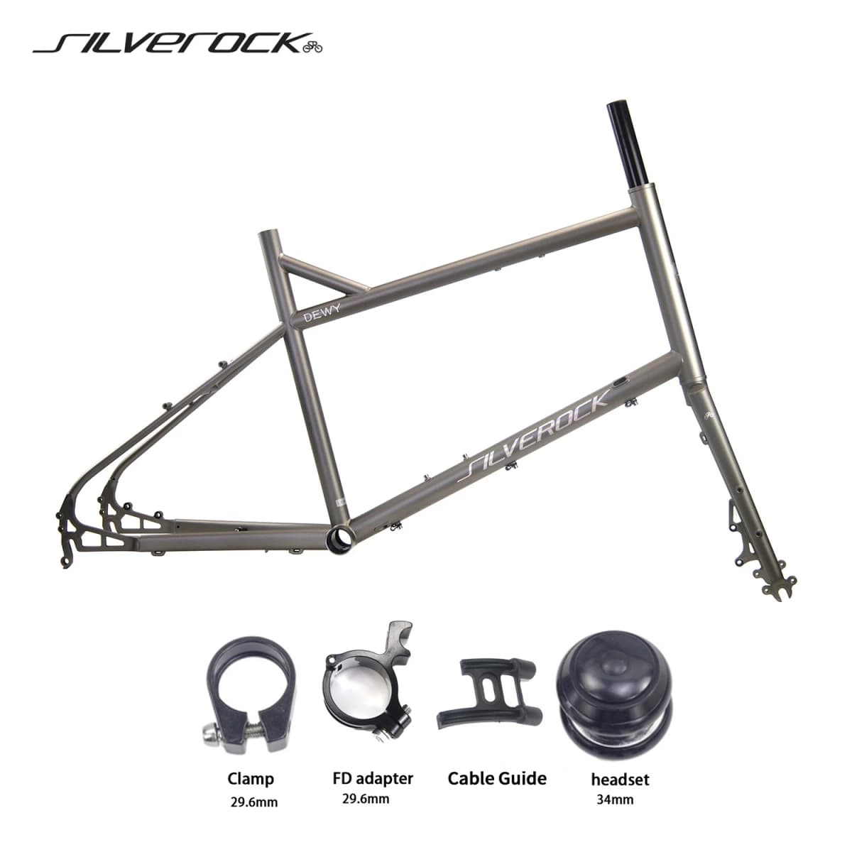 SILVEROCK DEWY Chrome Bicycle Frame 20" 406 451 Gravel Minivelo Disc Brake 2.2 Tire Urban Adult Classic Bike Matte Grey Frameset