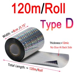 Bimoo 120m/ Roll 8cm Wide Holographic Hot Stamping Foil For Fishing Lure Jig Baits Spoon Heat Transfer Print Film Paper Acessory