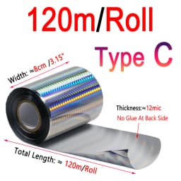 Bimoo 120m/ Roll 8cm Wide Holographic Hot Stamping Foil For Fishing Lure Jig Baits Spoon Heat Transfer Print Film Paper Acessory