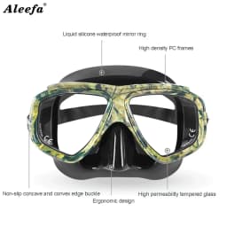 Adult Prescription Scuba Diving Mask Myopia with Tempered Glass Antifog Spray, Silicone Skirt, Clear Black