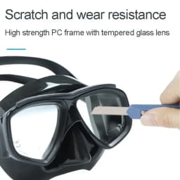 Adult Prescription Scuba Diving Mask Myopia with Tempered Glass Antifog Spray, Silicone Skirt, Clear Black