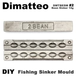 Dimatteo DIY Fishing Bean Sinker Mould DMTBESM/#2 Bean Sinker 14g 6 Cavities