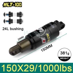 HLT-100 Mountain Bicycle Rear Shocks 125/150/165/185mm X 850/1000 lbs Aluminum Alloy Oil Spring Shock for E-bike Snow MTB Bike