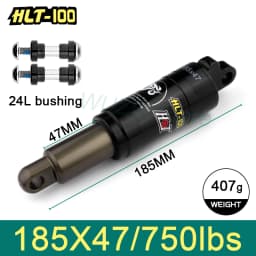 HLT-100 Mountain Bicycle Rear Shocks 125/150/165/185mm X 850/1000 lbs Aluminum Alloy Oil Spring Shock for E-bike Snow MTB Bike