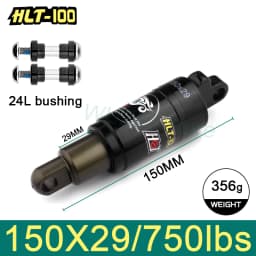 HLT-100 Mountain Bicycle Rear Shocks 125/150/165/185mm X 850/1000 lbs Aluminum Alloy Oil Spring Shock for E-bike Snow MTB Bike