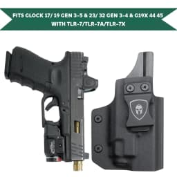 For Glock 17/19+TLR 7/ TLR7A,IWB Kydex Only Holster Optic Cut Fit: G17/19/44/45 (GEN 1-5)&G23/32 (Gen 3-4) TLR-7/TLR-7A Pistol