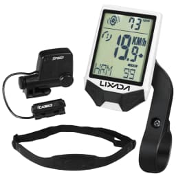 Lixada XH-BC335-LCD Cycling Wireless Computer with Heart Rate Sensor Multifunctional Rainproof Cycling Computer with Backlight