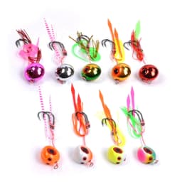 TEASER J29 5pcs 60g 80g 100g Tai Rubber Skirts Hooks Tenya Inchiku Jig Lure Set Sliding Snapper Kabura Jig Head Fishing Bait