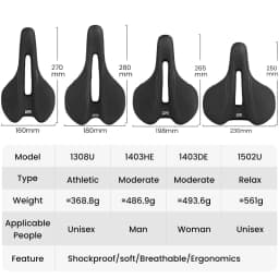 SR Bicycle Seat Saddle MTB Road Bike Saddles PU Mountain Bike Racing Saddle Breathable Shockproof Soft Silica Gel Seat Cushion