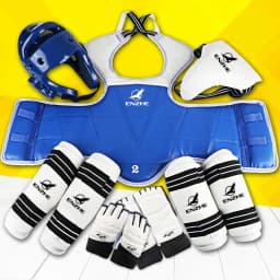 8pcs High Quality Taekwondo Protectors Suite WTF Approved Shin Forearm Chest Guard Karate Helmet Groin Guard TKD Glove Shoeswear