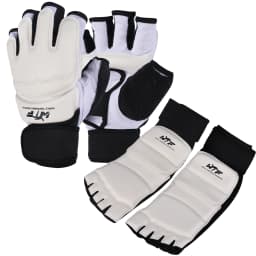 8pcs High Quality Taekwondo Protectors Suite WTF Approved Shin Forearm Chest Guard Karate Helmet Groin Guard TKD Glove Shoeswear