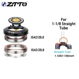 ZTTO MTB Road Bicycle Internal Headset 42mm 42mm CNC 1 1/8" 28.6 29.8 Straight Tube Fork IS42 Semi-Integrated Headset 4242S