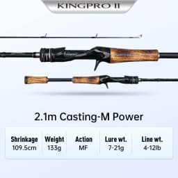 Kingdom New Kingpro2 Series Fishing Rods 1.8m 1.98m 2.1m M ML L Power MF Action Spinning Casting Carbon Lure Rod 2 Sections Rod