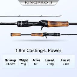 Kingdom New Kingpro2 Series Fishing Rods 1.8m 1.98m 2.1m M ML L Power MF Action Spinning Casting Carbon Lure Rod 2 Sections Rod