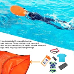 20L Waterproof Inflatable Swimming Dry Bag With Phone Pouch Open Buoy Tow Float Double Air Bags With Waist Belt Water Sport