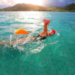 20L Waterproof Inflatable Swimming Dry Bag With Phone Pouch Open Buoy Tow Float Double Air Bags With Waist Belt Water Sport