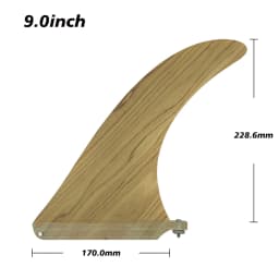 Bamboo Sup Board Fin 6-10.25inch Central Single Surfboard Fin Longboard Paddle Board Fibreglass Fin With Screw Stand Up Paddle