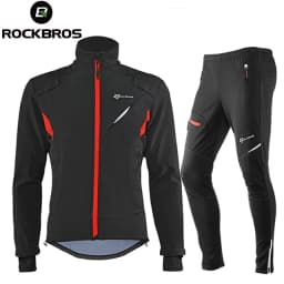 ROCKBROS Long sleeve Cycling Sets Winter Thermal Fleece Jersey Windproof Reflective Jacket Bicycle Sportswear Cycling Clothings