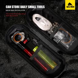 WILD MAN XT11 Bicycle Bottle Cage Tool Case PU EVA Hard Shell Zipper Mesh Storage Pouch Cycling Repair Organizer Case Only