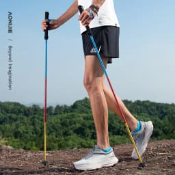 2pcs AONIJIE New Folding Outdoor Quick Lock Hiking Pole Walking Stick 105cm 115cm Trekking Pole For Height 155cm to 175cm