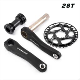 GOLDIX Children Bicycle Crankset 110/127/140/150/155/160mm Crank with Protective Disc 30T 32T Chainwheel Kids Bike Accessories