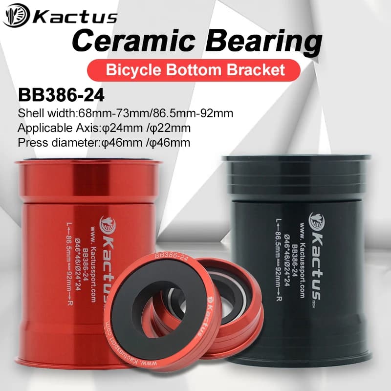 KACTUS Bike Bottom Bracket Ceramic Bearing BB386 Central Movement Fit for Shimano SRAM GXP Cranksets 24mm Crank Bike Parts