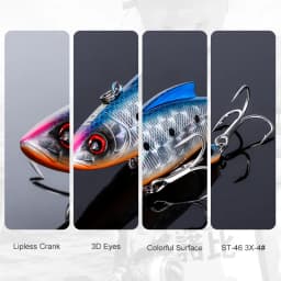 NOEBY 3pcs VIB Vibration Lure 90mm 33g Rattling Sinking Hard Bait Pike Bass Zander Freshwater Saltwater Fishing