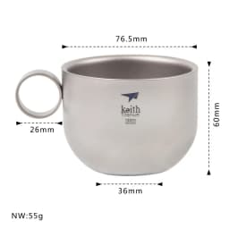 Keith Titanium Coffee Mug Sets With Dish Spoon Cafe Tea Milk Cups Camping Tableware Titanium Cup Saucer Suit