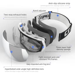 COPOZZ Brand Professional Ski Goggles Double Layers Anti-fog UV400 Men Women Winter Snowmobile Eyewear Snowboard Sports Glasses