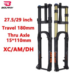 BOLANY Dual-Shoulder Air Fork 27.5/29" MTB 180mm Travel 34mm Stanchion 15*110mm BOOST Thru-Axle A-Post Disc Brake XC/AM/DH