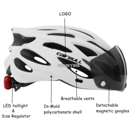 Ultralight Cycling Safety Helmet Outdoor Motorcycle Bicycle Taillight Helmet Removable Lens Visor Mountain Road Bike Helmet