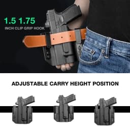 Fit: G17/G19/G44 (GEN 1-5)&G23/G32 (Gen 3-4),with Streamlight TLR1/TLR1S/TLR1 HL,OWB Kydex Holster,Tactical Right hand