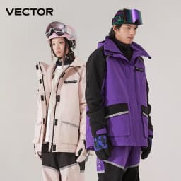 VECTOR Brand Men Women Ski Jacket Winter Warm Windproof Waterproof Ski Suit Outdoor Sports Snowboard Coat Splicing Double Plate