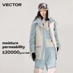 VECTOR Brand Men Women Ski Jacket Winter Warm Windproof Waterproof Ski Suit Outdoor Sports Snowboard Coat Splicing Double Plate