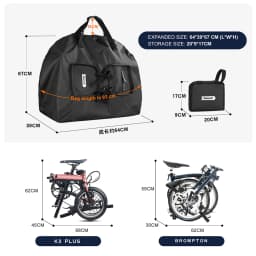 Rhinowalk Folding Bike Carry Bag 14-20 Inch For Brompton 3Sixty Foldable Bike Storage Bag Portable Fold Bicycle Carrying Bag