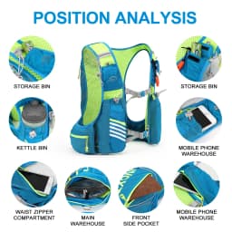8L Running Hydration Running Vest Backpack Men Women Outdoor Sport Water Bags Trail Marathon Jogging Hiking Backpack Rucksack