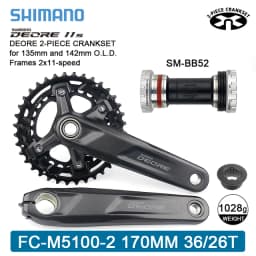 Shimano Deore M5100 Crankset 10/11S Mountain Bike Bicycle Crankset  FC-M5100 170/175mm Cranksets Bottom Bracket BB52 M500 M501