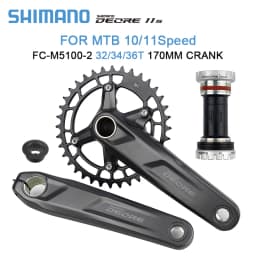 Shimano Deore M5100 Crankset 10/11S Mountain Bike Bicycle Crankset  FC-M5100 170/175mm Cranksets Bottom Bracket BB52 M500 M501