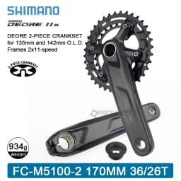 Shimano Deore M5100 Crankset 10/11S Mountain Bike Bicycle Crankset  FC-M5100 170/175mm Cranksets Bottom Bracket BB52 M500 M501