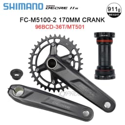 Shimano Deore M5100 Crankset 10/11S Mountain Bike Bicycle Crankset  FC-M5100 170/175mm Cranksets Bottom Bracket BB52 M500 M501