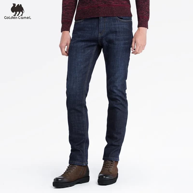 GOLDEN CAMEL Men's Pants Hiking Pants Micro-elastic Washed Mid-waist Business Casual Cotton Trousers Tactical Pants for Men Camp