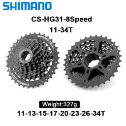 Shimano 8-speed HG cassette CS-HG31-8 32T/34T HG20 mountain bike flywheel 8V K7 suitable for Shimano M310 8S black flywheel